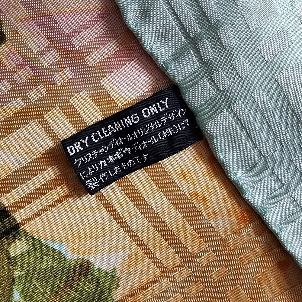 Auth Dior Pastel Plaid Sage Green Silk Scarf